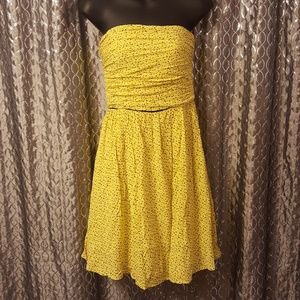 DKNY Yellow Strapless Dress